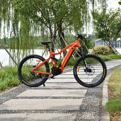 500-W-Mittelmotor-Mountain-Elektrofahrrad mit vollgefedertem MTB-Design