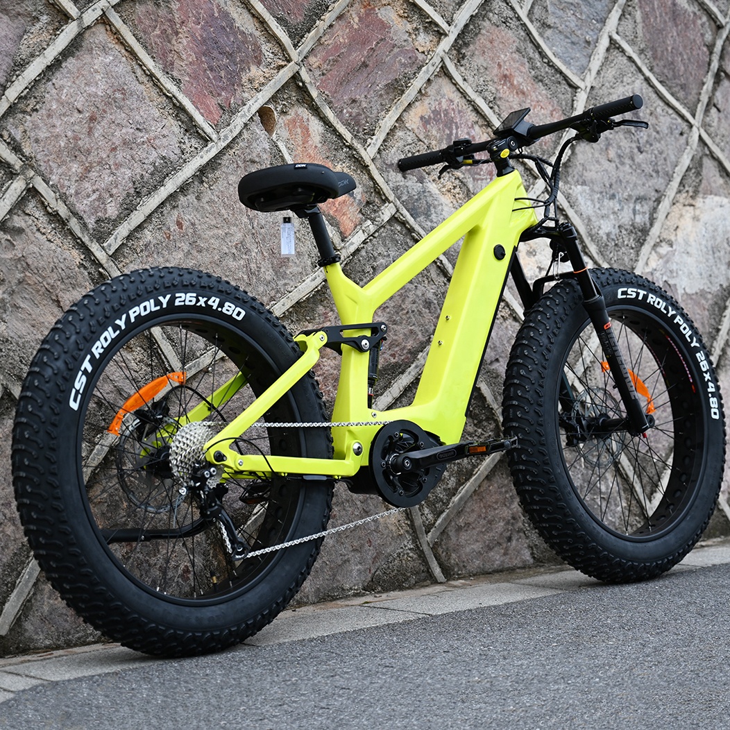 Kohlefaser-Elektrofahrrad 1000 W/1200 W Mid-Drive-Motorrad Truckrun Fat Tire Bike