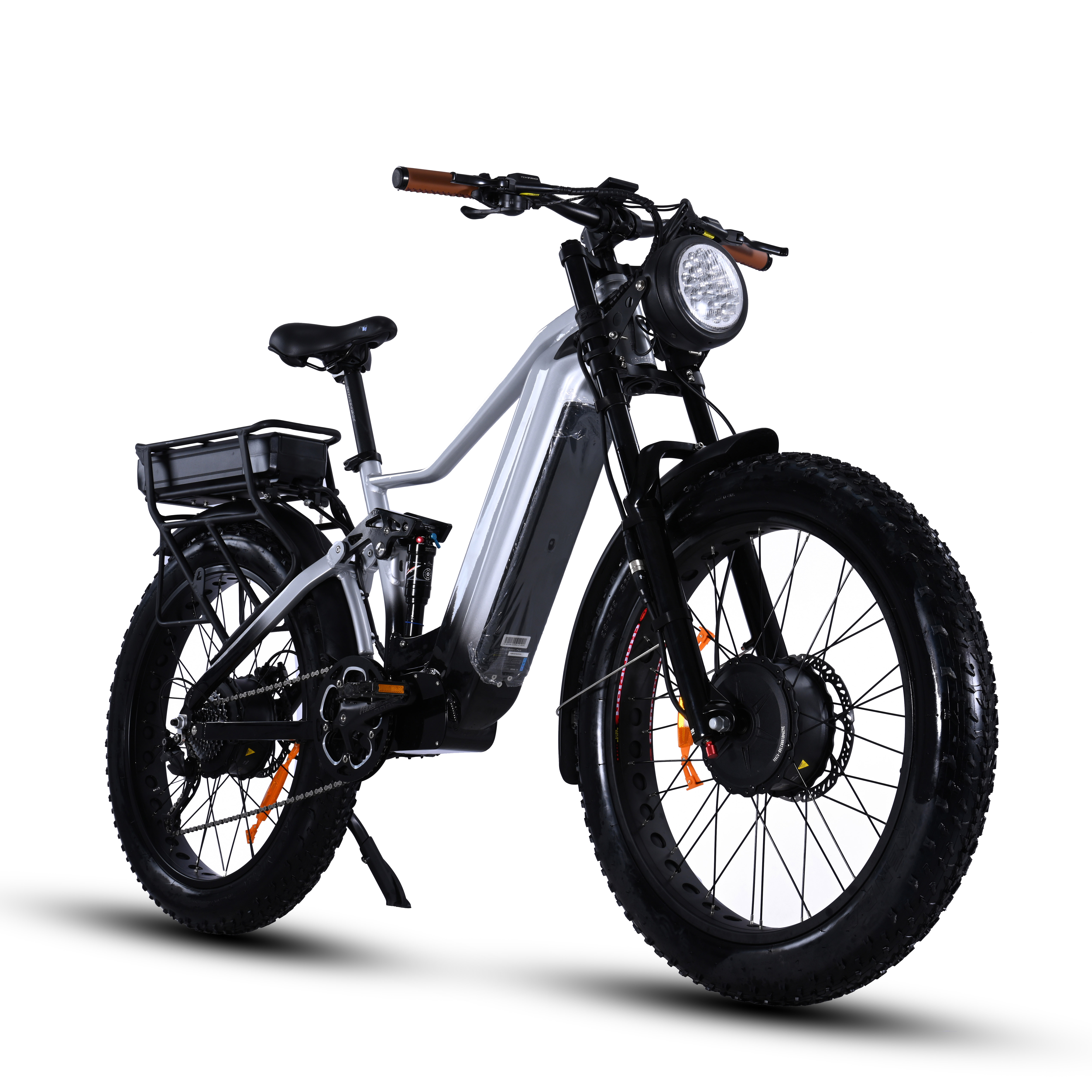 Leistungsstarkes Dual -Motor -Elektrobike mit Dual -Batterie 52 V 1000W+1000W Fettreifenmodell für den Verkauf