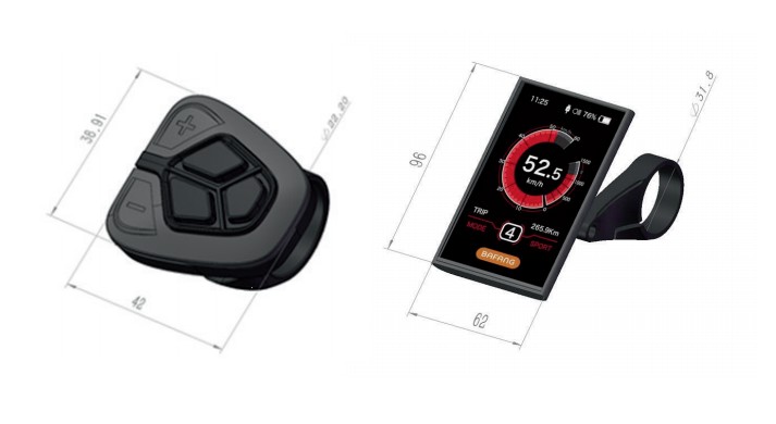 Bafang DPC.18 LCD-Display mit 48V/52V-Option, ausgestattet mit M620-Mittelmotor