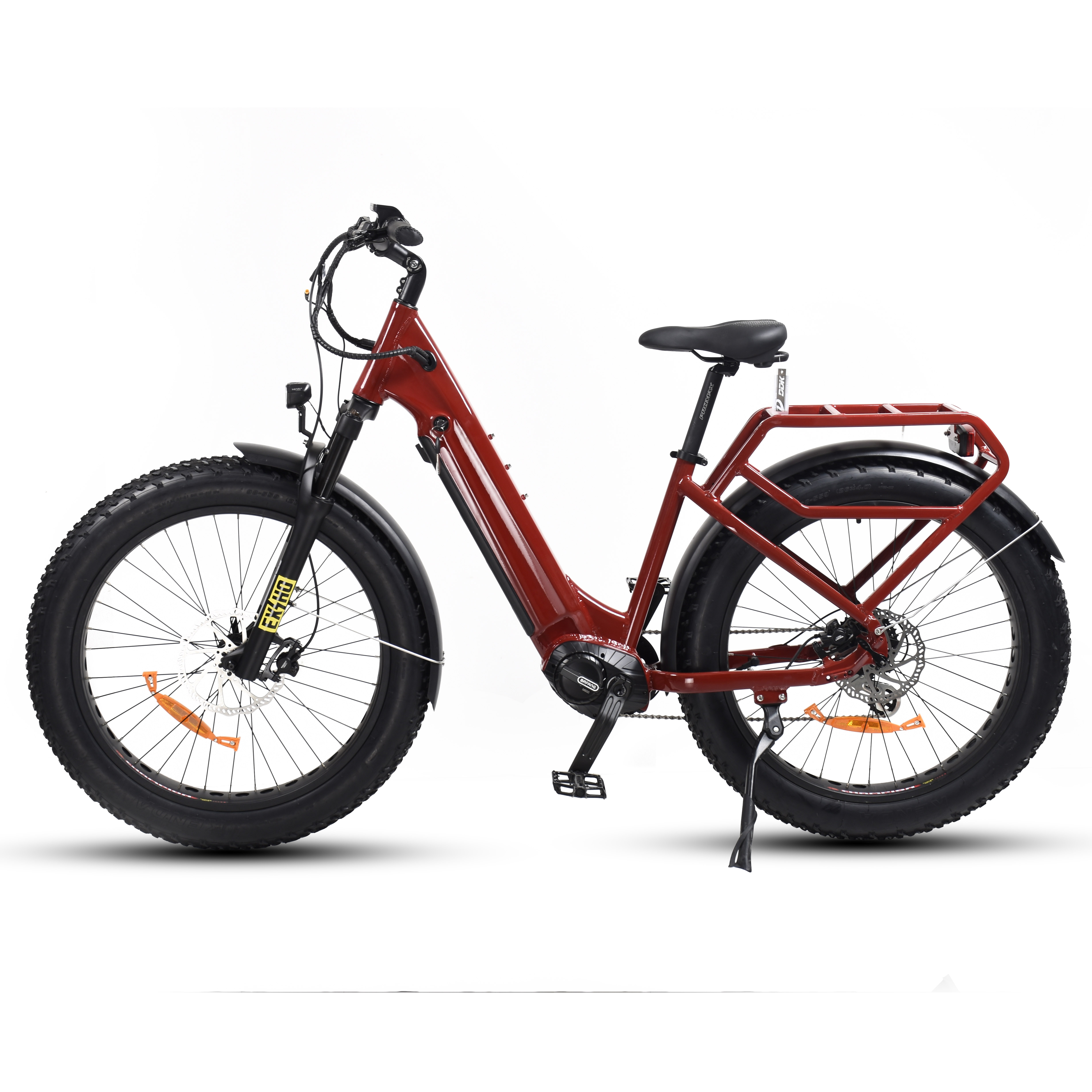 Step-Through-Bike-Elektro-26-Zoll-Fat-Reifen-Fahrrad Bafang 500W Mittelmotor-Elektrofahrrad 